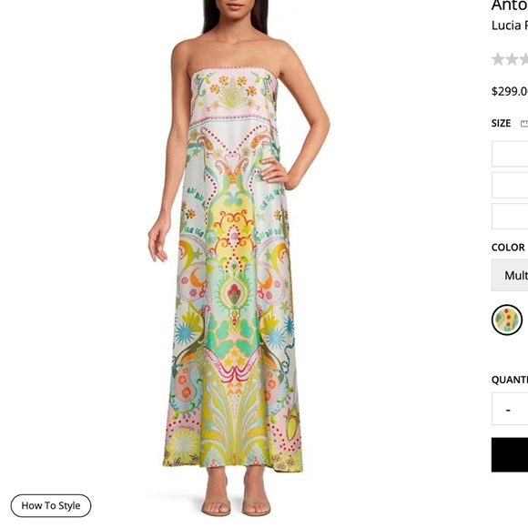 ANTONIO MELANI Dresses & Skirts - Antonio Melani Lucia Printed Satin Strapless Dress nwt sz 6